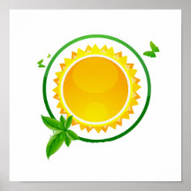eco verde design.png de las mariposas del círculo  poster