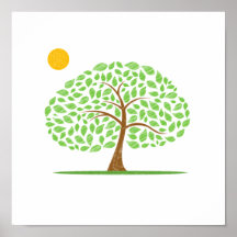 ecología garabateada sol design.png del roble posters