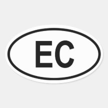Ecuador "EC " Calcomania De Oval Personalizadas
