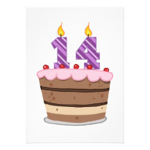 Edad 14 en la torta de cumpleaños anuncios  