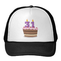Edad 31 en la torta de cumpleaños gorro de camionero
