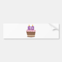 Edad 60 en la torta de cumpleaños etiqueta de parachoque