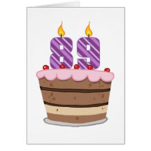 Edad 89 en la torta de cumpleaños felicitacion 