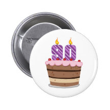 Edad 90 en la torta de cumpleaños pin