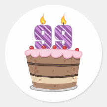 Edad 99 en la torta de cumpleaños pegatina