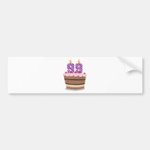 Edad 99 en la torta de cumpleaños etiqueta de parachoque