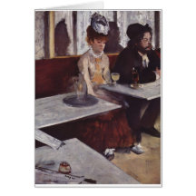 Edgar Degas - aceite del café de la mujer del homb Tarjetón