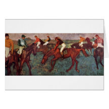 Edgar Degas - antes del tren 1883-90 de los jinete Felicitaciones