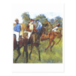 Edgar Degas - árboles Rennpferde del jinete de los Tarjetas Postales