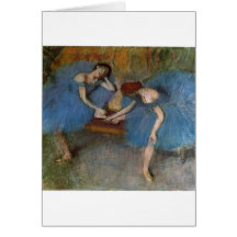 Edgar Degas - bailarín azul del Redhead del tutú d Felicitaciones