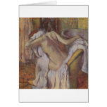 Edgar Degas - después del baño para secar el desnu Tarjeton