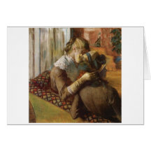 Edgar Degas - en el papel del pastel de los sombre Tarjeta