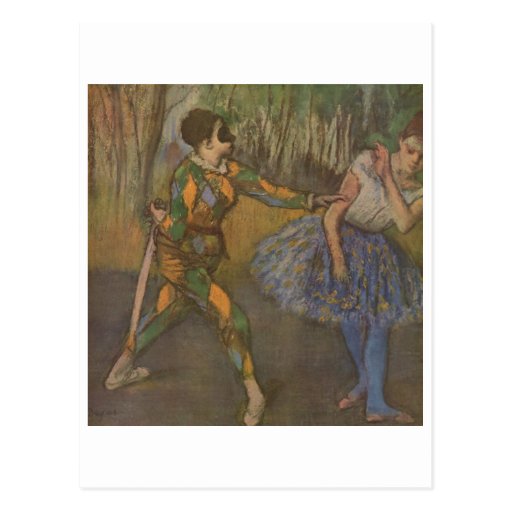 Edgar Degas - Harlequin y Colombine 1884 Postal