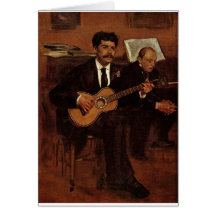Edgar Degas - lona del aceite del padre 1871-72 de Tarjeton