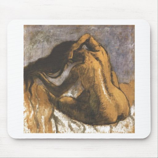 Edgar Degas - mujer desnuda que peina a señora Nak Tapetes De Ratones