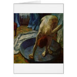 Edgar Degas - mujer en el desnudo 1886 de la tina  Tarjetón