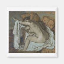Edgar Degas - mujer que seca el pastel izquierdo d Imanes De Nevera