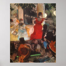 Edgar Degas - vestido rojo 1876-77 de la mujer del Poster