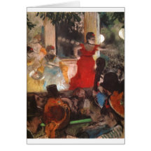 Edgar Degas - vestido rojo 1876-77 de la mujer del Tarjetas