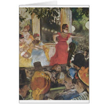 Edgar Degas - vestido rojo 1876-77 de la mujer del Felicitación