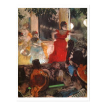 Edgar Degas - vestido rojo 1876-77 de la mujer del Tarjeta Postal