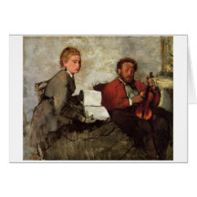 Edgar Degas - Voilinist y mujer con el libro de mú Tarjetas