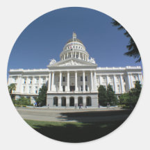 Edificio del capitolio del estado de California Etiquetas Redondas