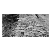 Edificio viejo. Pared de piedra alta Tarjeta Personal