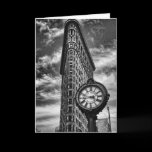 Edificio y reloj de Flatiron en blanco y negro tarjetas