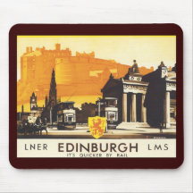 Edimburgo vía el poster del carril de LNER Tapetes De Raton
