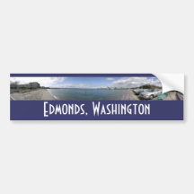 Edmonds, opinión de la costa de Washington 360º Etiqueta De Parachoque