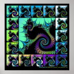 Edredón #5 del fractal posters