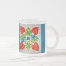 Edredón banal de los corazones - bloque #1 tazas de café