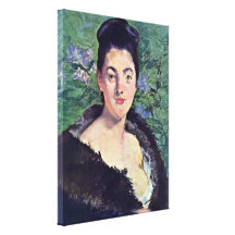Eduardo Manet - dama en pieles Impresión En Lienzo Estirada