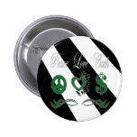 Efectivo del amor de la paz pins