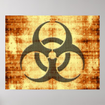 Efecto del grunge del símbolo del Biohazard Poster