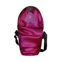 EFECTO FUCSIA ROSADO DE SEDA DEL PAÑO DEL CORAZÓN  BOLSAS DE MENSAJERIA