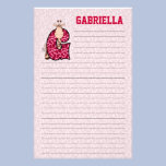 Efectos de escritorio alineados rosados de Mongram papeleria