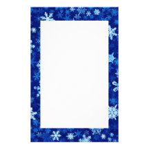 Efectos de escritorio azules de los copos de nieve papelería personalizada