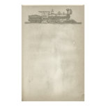 Efectos de escritorio de la locomotora del vintage papeleria personalizada