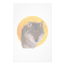 Efectos de escritorio de la luna del lobo papelería personalizada