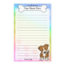 Efectos de escritorio del border collie de Kawaii  Papelería Personalizada