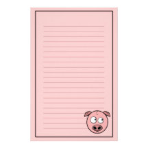 Efectos de escritorio del cerdo papelería personalizada