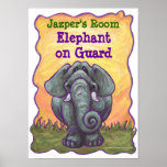 Efectos de escritorio del elefante poster