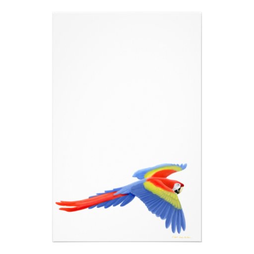 Efectos de escritorio del Macaw del escarlata en v Papelería De Diseño