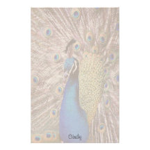 Efectos de escritorio del pájaro del pavo real papelería personalizada