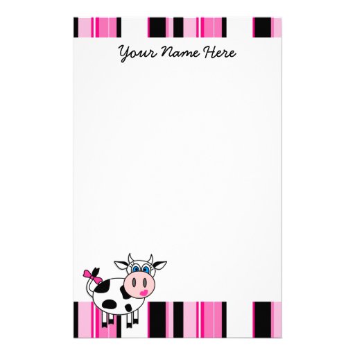 Efectos de escritorio felices de la vaca del chica papelería de diseño
