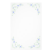 Efectos de escritorio florales azules preciosos de  papeleria