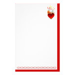Efectos de escritorio florales del amor del corazó  papeleria de diseño
