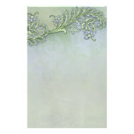 Efectos de escritorio florales del susurro azul  papeleria